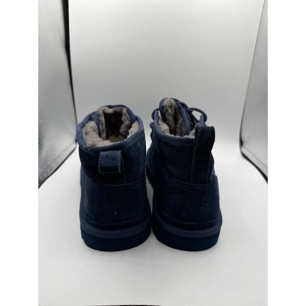EUC UGG Neumel Shearling Winter Boots Navy Blue Lace Up‎ Chukka Size 12